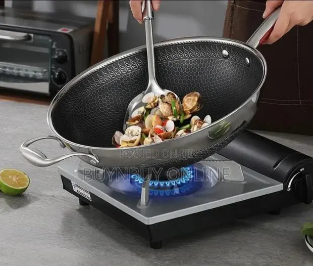32cm Multilayer Honeycomb Stainless Steel Wok Pan · Photo 1