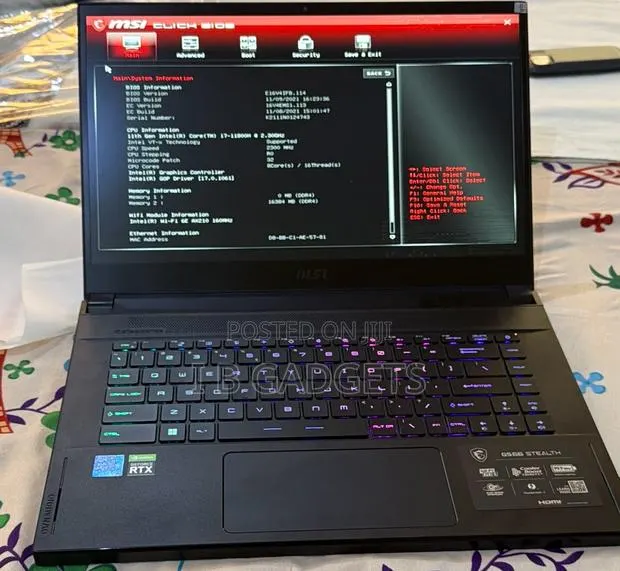 Laptop MSI GS66 Stealth 11UH 16GB Intel Core i7 SSD 512GB · Photo 1