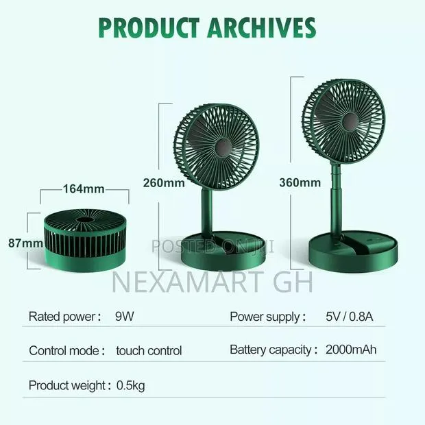Rechargeable, Adjustable Desk Fan · Photo 1