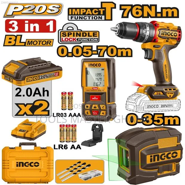Cordless Drill 20v 76nm 2 Battery Laser Level 35m - Cosli250511 · Photo 1