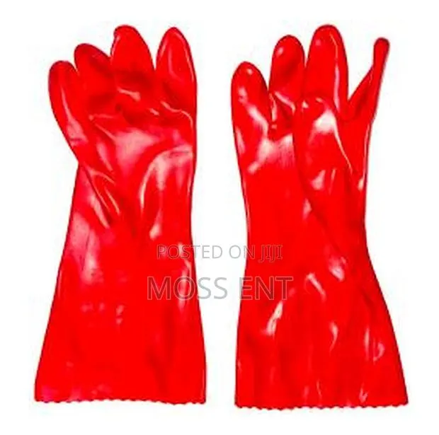 Pvc Red Coated Gloves 30-35cm (Pair) - Gf-201212-02 · Photo 1