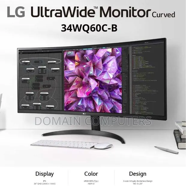 LG ULTRAWIDE 34 Inches Curved GAMING monitor* (*34WP60C*) · Photo 1