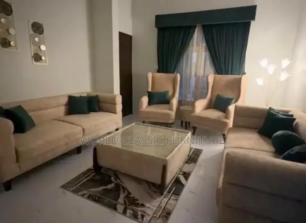 Beige Set Sofa + Wingback Chairs Set · Photo 1