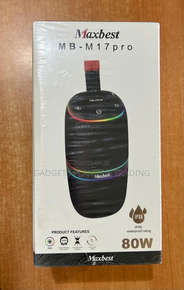 Maxbest M17 Pro RGB Sleek Waterproof Bluetooth Speaker - Black · Photo 1