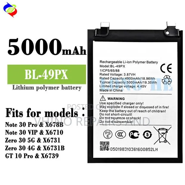 Original Infinix Note 30 Battery · Photo 1