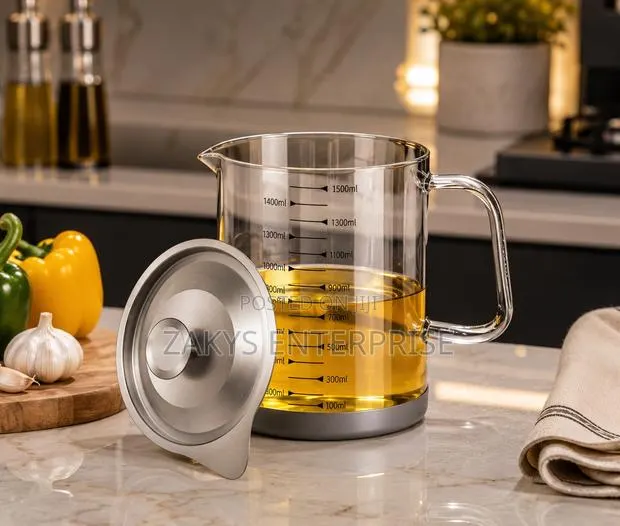 Oil Glass Storage Cup With Strainer Lid · Photo 1