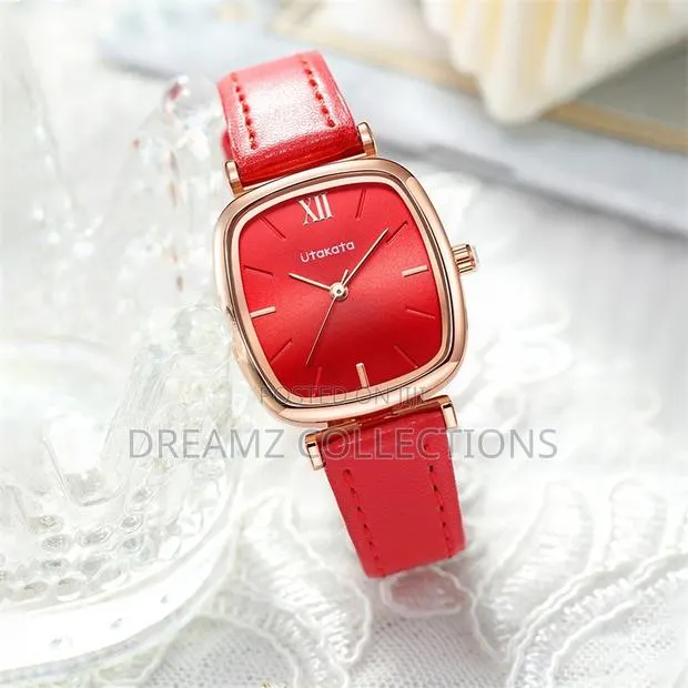 Square Dial Leather Strap Watch · Photo 1