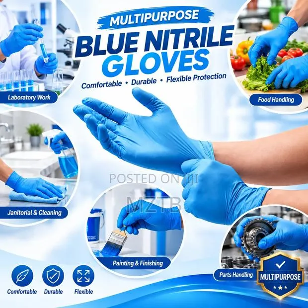 100 Blue Nitrile Gloves · Photo 1