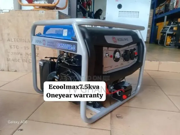 Ecoolmax 7.5kVA Key Start Generator With One-Year Warranty7.5kva · Photo 1
