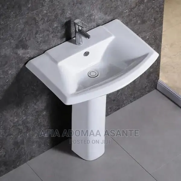 Ceramic Hand Wash Basin With Pedestal Stand [Complete Set]