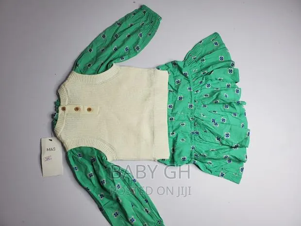 Marks Spencer Green And White Girls Dress · Photo 1