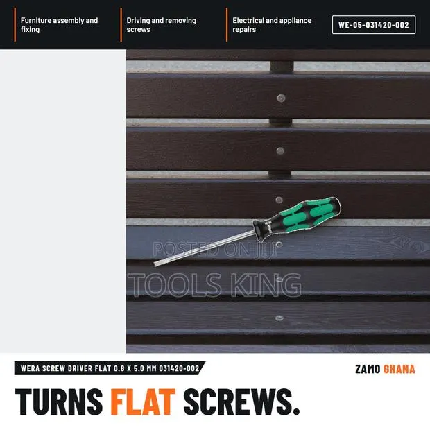 Wera Screw Driver Flat 0.8 X 5.0 Mm 031420-002 - WE-05-031420-002 · Photo 1