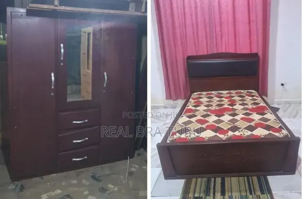 Bed and Bed Frame With Wardrobe for Sale · Photo 1