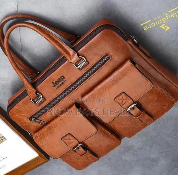 Pure Light Brown Mens 15.6 Inches Laptop Bag Wid Strap. · Photo 1