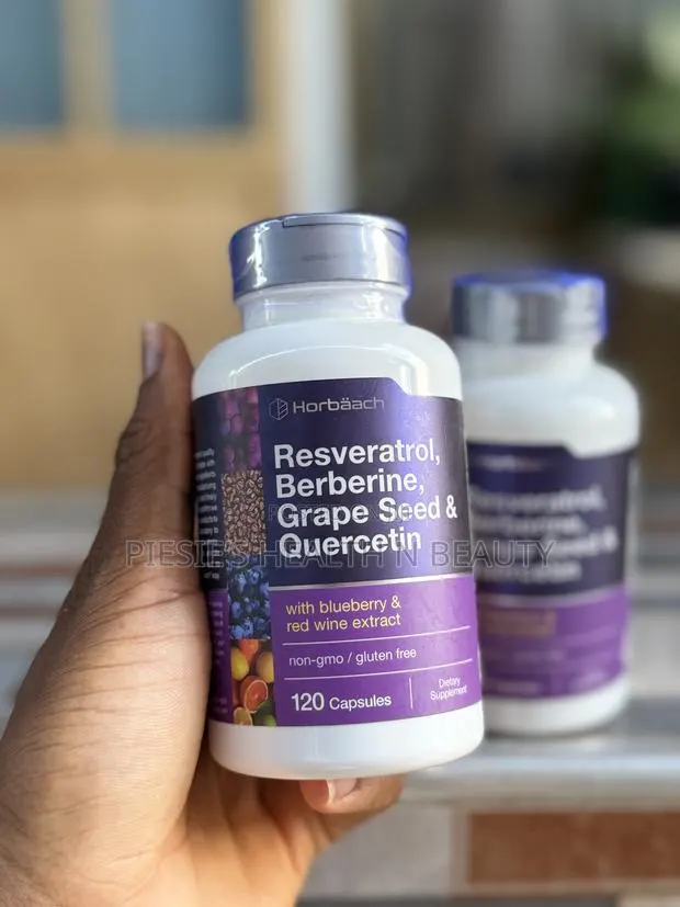 Horbaach Resveratrol, Berberine, Grape Seed Quercetin, 120 Capsules · Photo 1