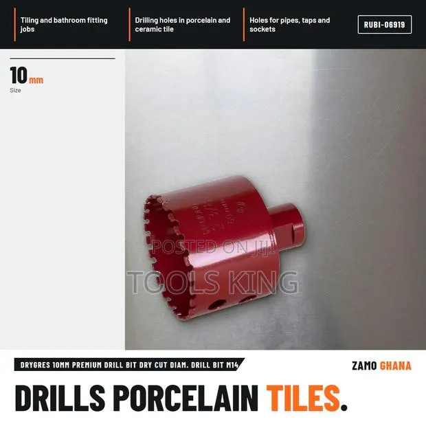 Drygres 10Mm Premium Drill Bit Dry Cut Diam. Drill Bit M1 - RUBI-06919 · Photo 1