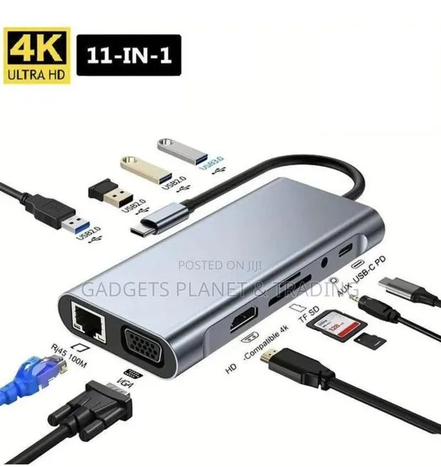 Type-C to HDTV 11-in-1 Multi-Port Adapter Hub HDMI VGA PD Charging · Photo 1