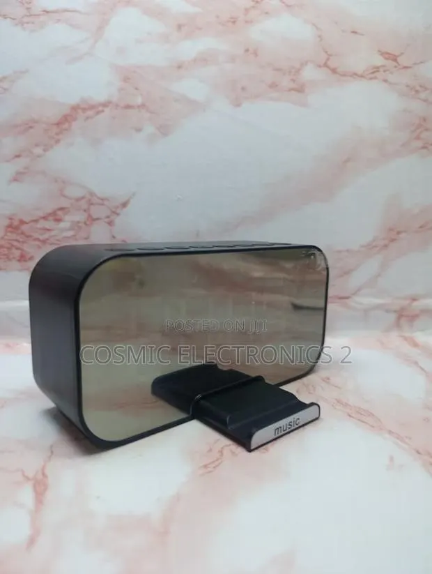 Digital LED Alarm Clock With Bluetooth 5.2 Speaker – Mirror Display · Photo 1
