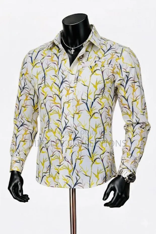 Original Flower Designed Silky Long Shirt in M-2xl · Photo 1