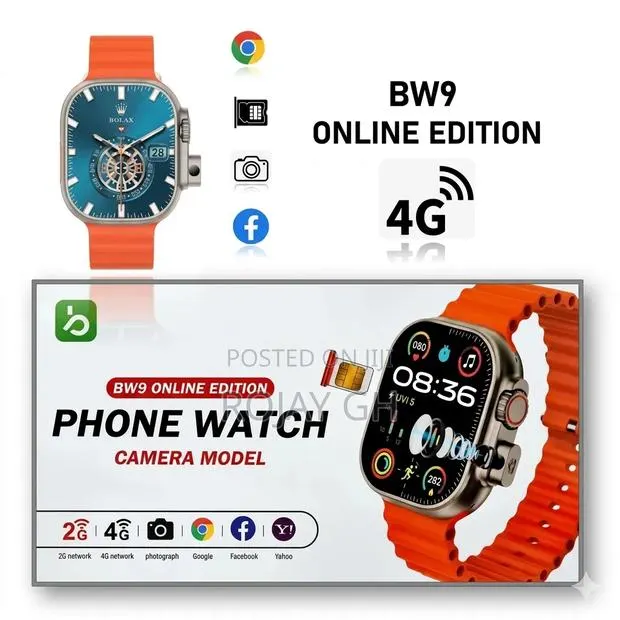 Bw9 Pro Smart Watch With Sim Card Slot Camera - Orange · Photo 1
