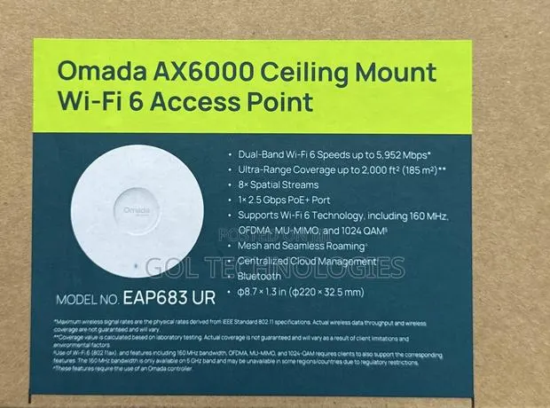 TP-Link Omada AX6000 Ceiling Mount WiFi 6 Access Point EAP683UR · Photo 1