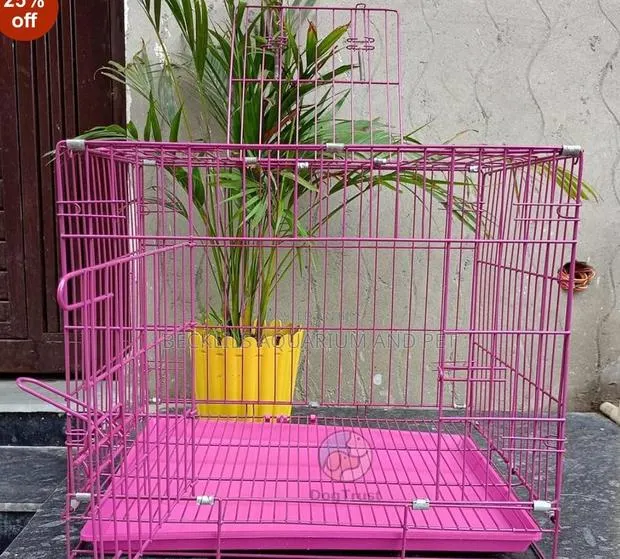 Pink Colored Dog and Cat Cage · Photo 1