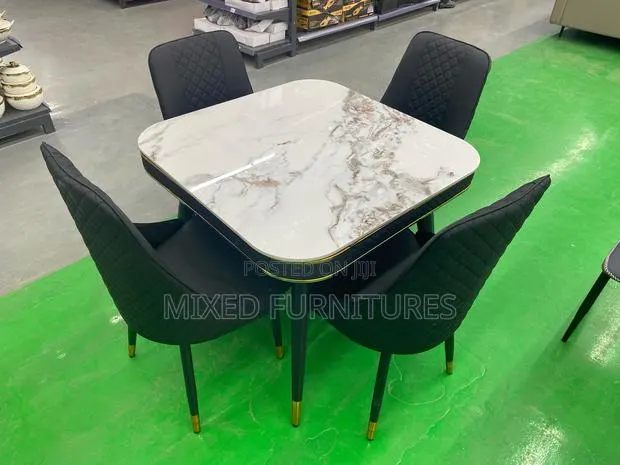 Square Marble 4 Seater Dining Sets · Photo 1