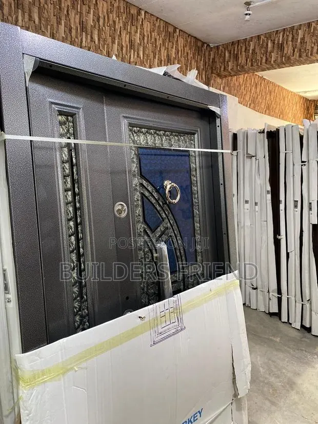 Mini Double Steel One Half Turkish Heavy Security Door-Blue · Photo 1