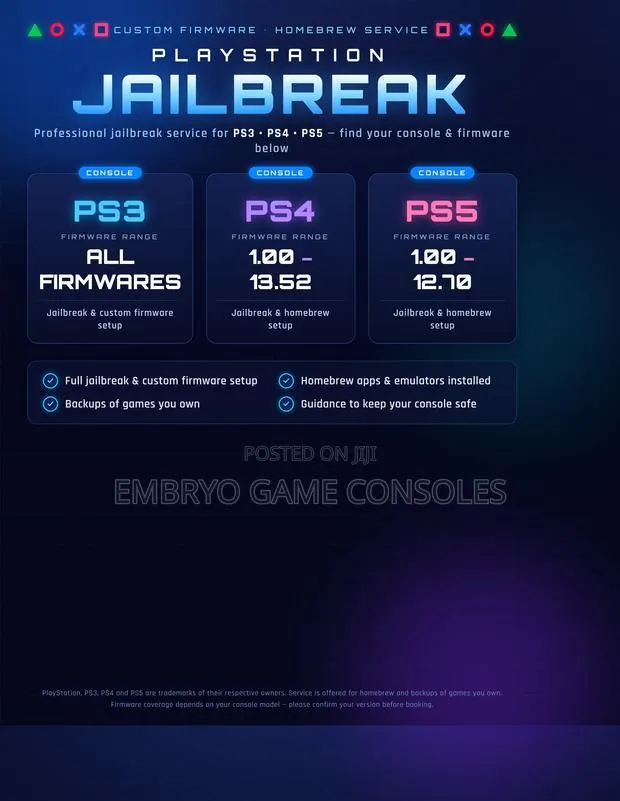 Ps3, Ps4 Ps5 Jailbreak Services · Photo 1