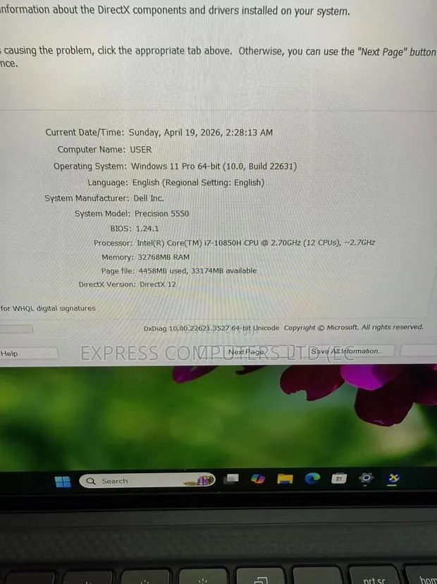 Laptop Dell Precision 5550 32GB Intel Core i7 SSD 1T · Photo 1
