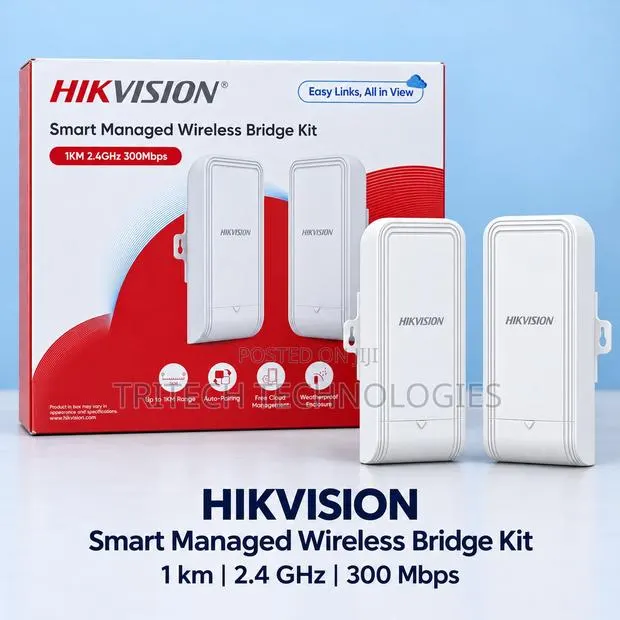 Hikvision DS-3WF1000-EI-2N Smart Managed Wireless Bridge Kit · Photo 1