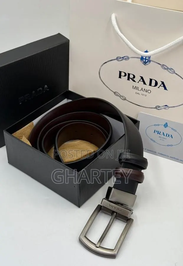 Prada Leather Men’S Reversible Belt · Photo 1