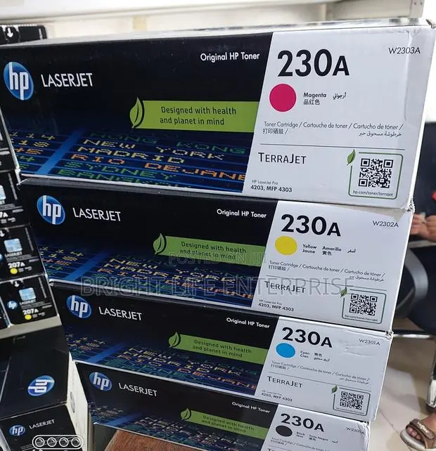 Hp Toner 230a (W2302a) Yellow, (W2301a) Cyan (W2303a)Magenta · Photo 1