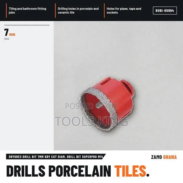 Drygres Drill Bit 7Mm Dry Cut Diam. Drill Bit Superpro M1 - RUBI-05994 · Photo 1