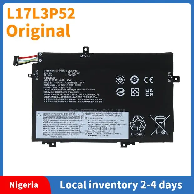 L17L3P52 Notebook Battery for Lenovo L17C3P52 L17M3P53 L17M3P54 · Photo 1