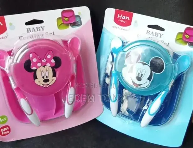 Mickey Mouse Baby/Toddler Feeding Set.Bowl With Lid Two Spoons. · Photo 1