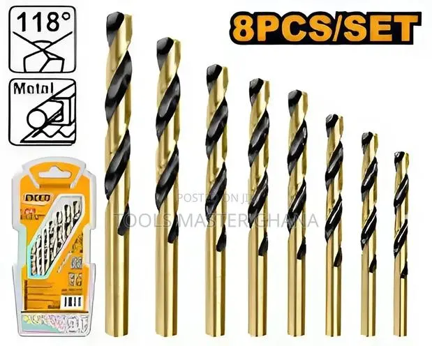 8 Pcs Hss Twist Drill Bits Set - Akdb0801 · Photo 1