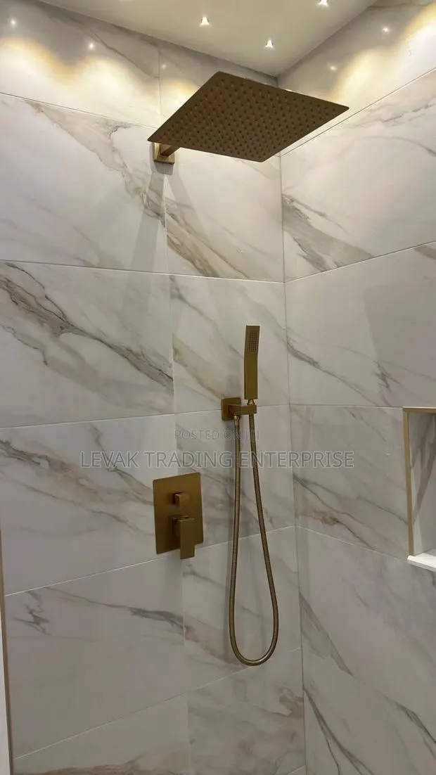 Gold Hidden Wall Shower _ Concealed Shower Tub · Photo 1