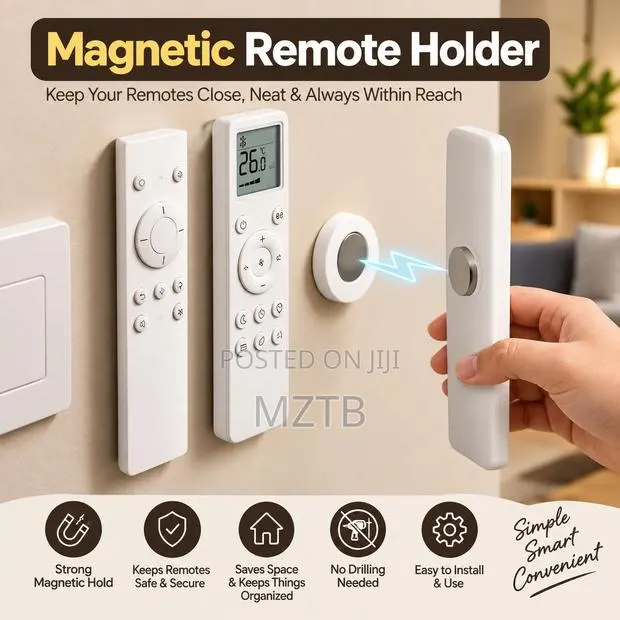 Magnetic Remote Control Holder - White · Photo 1