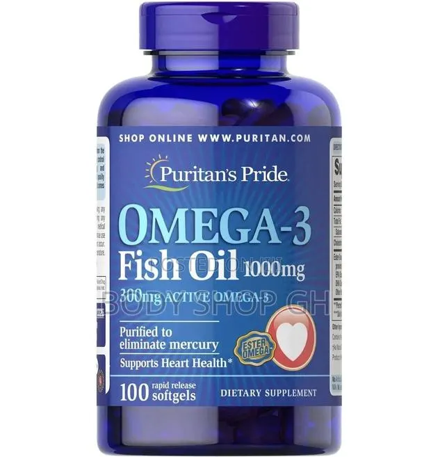 Puritans Pride Omega-3 Fish Oil 1000 Mg, 100 Count · Photo 1