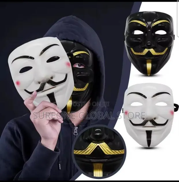 Face Mask Black White v for Vendetta Hackers Cos Mask · Photo 1