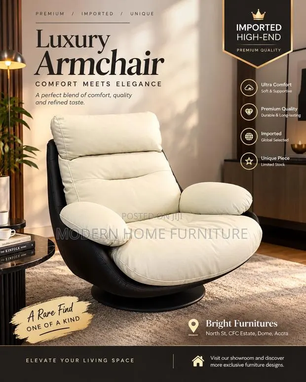 Luxury Armchair | Imported | One of a Kind | Premium Quality · Photo 1