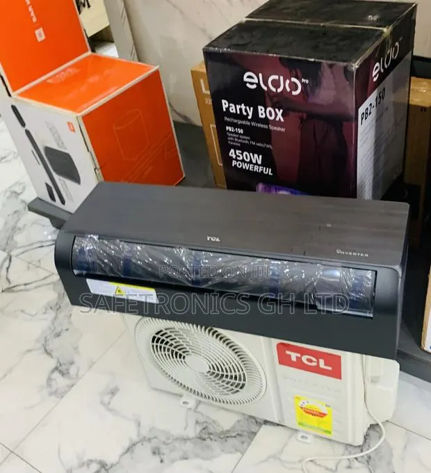 Authentic Fast TCL 2.5hp R410 Inverter Air Con Grey Black Mirror Glass · Photo 1