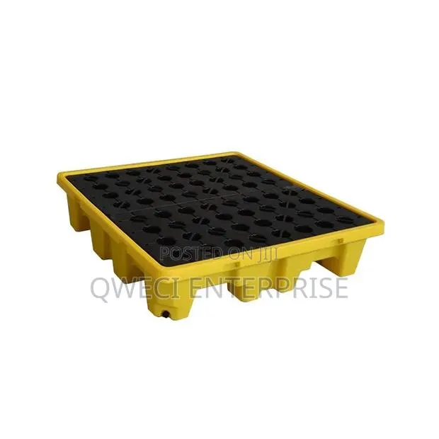 Heavy-Duty 4-Drum Spill Containment Pallet – 280L Sump Capacity · Photo 1
