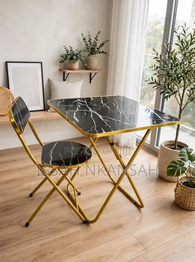 Black Folding Table + Chair · Photo 1