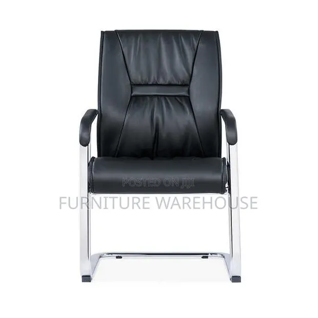 Ricci-v Mid Black Office Leather Meeting Cantilever Chair · Photo 2