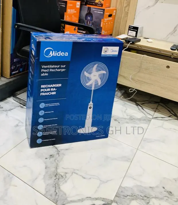 Authentic Sleek Midea 18′′ Rechargeable Stand Fan (Model FS45-23MRD) · Photo 1