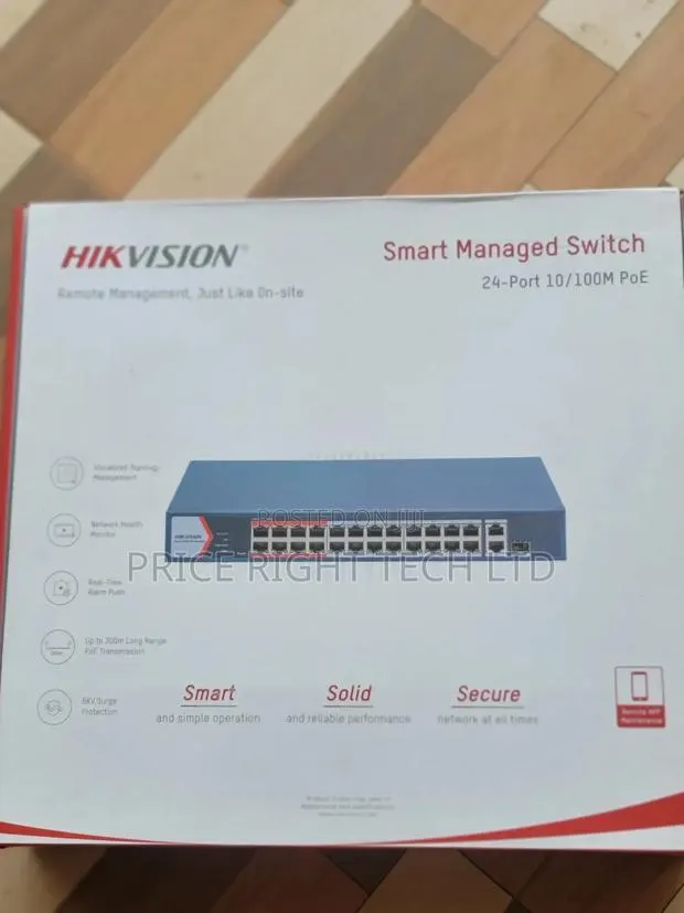 Hikvision 24 Port Managed Fast Ethernet POE Switch +1SFP · Photo 1