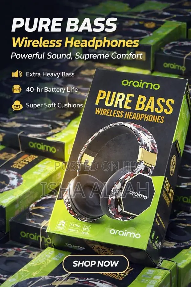 Oraimo Pure Bass Wireless Headphone Bass That Slaps Comfort That Rock · Photo 1