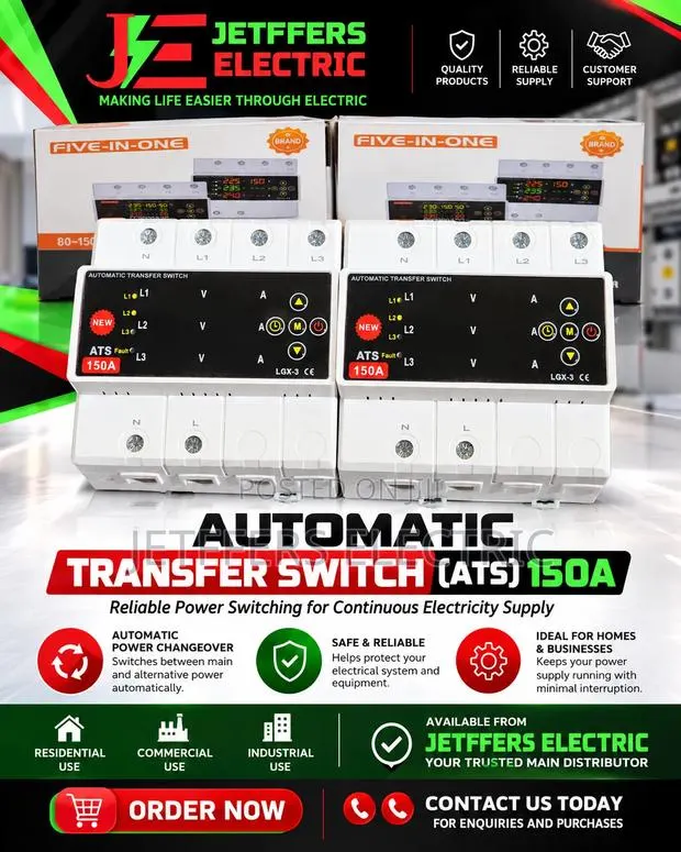 5 in 1 Automatic Transfer Switch (ATS 150)Pharse Selector&Protector · Photo 1
